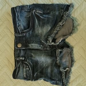 Girls Silver Jean Shorts